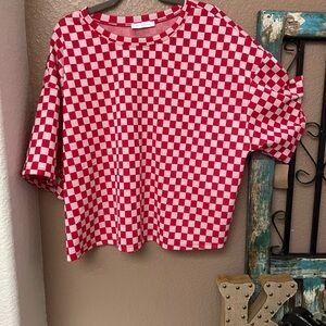 Red Checkered Women's Checkered top and shorts set